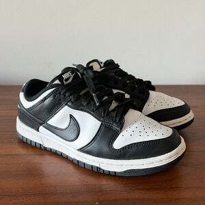 Nike Dunk Low Retro Panda Black White Leather Sneakers Womens Size 6